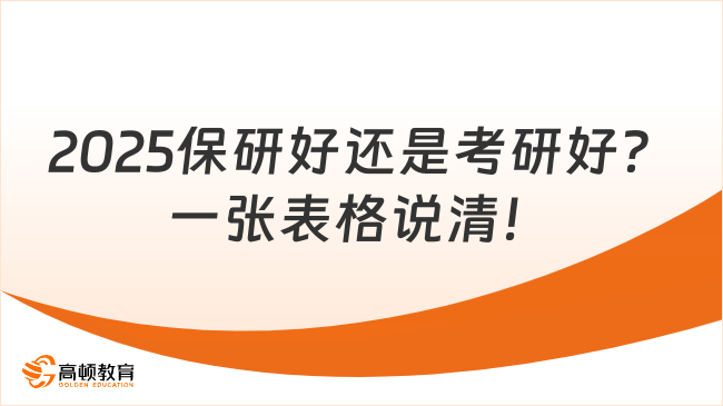 2025保研好還是考研好？一張表格說清！