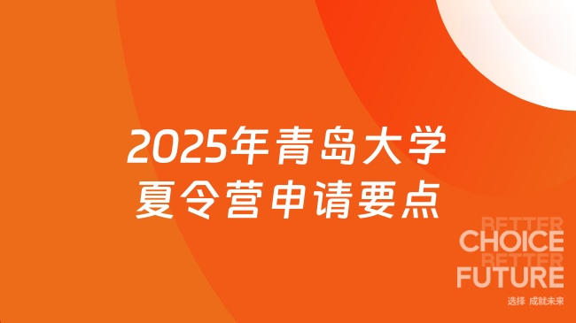 2025年青島大學(xué)夏令營申請要點