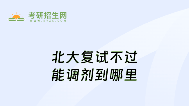 北大复试不过能调剂到哪里
