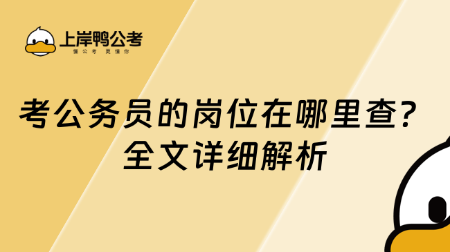 考公务员的岗位在哪里查？全文详细解析