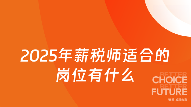 2025年薪税师适合的岗位有什么