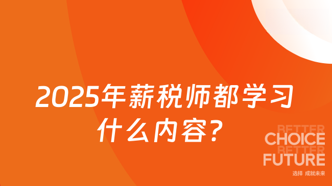 2025年薪税师都学习什么内容？