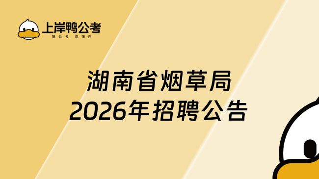 湖南省烟草局2026年招聘公告