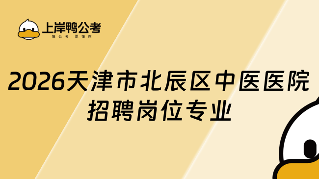 2026天津市北辰区中医医院招聘岗位专业