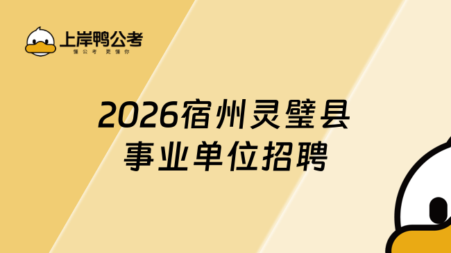 2026宿州灵璧县事业单位招聘