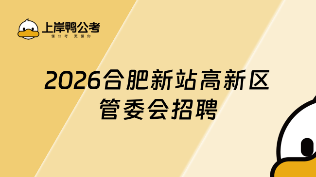 2026合肥新站高新区管委会招聘