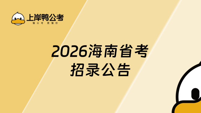 2026海南省考招录公告