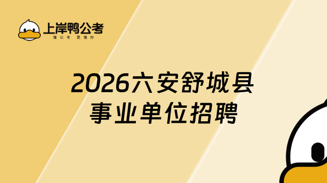 2026六安舒城县事业单位招聘