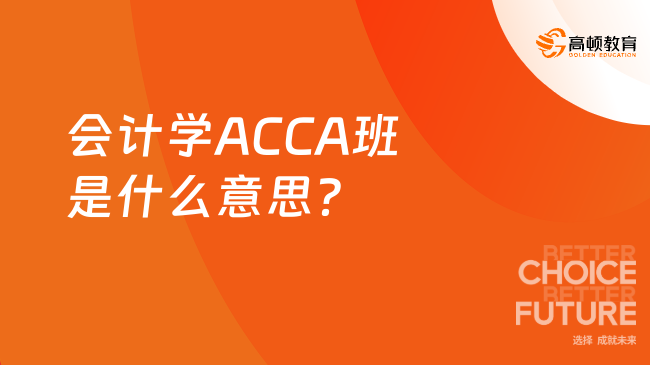 会计学ACCA班是什么意思？