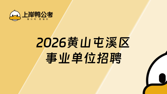 2026黄山屯溪区事业单位招聘