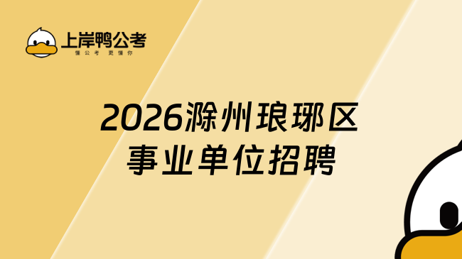 2026滁州琅琊区事业单位招聘