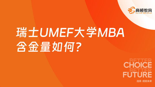 瑞士UMEF大学MBA含金量如何？
