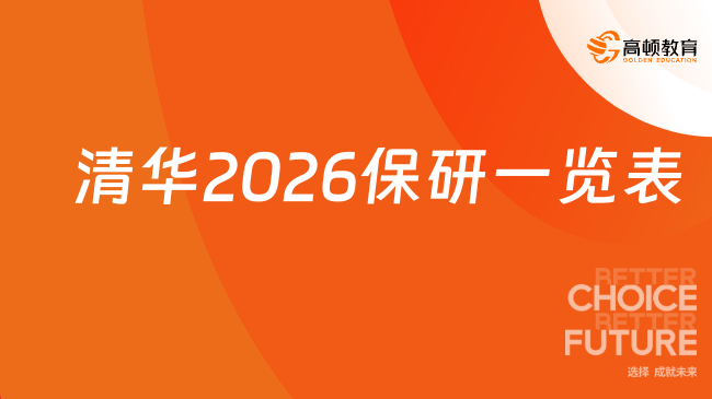 清华2026保研一览表