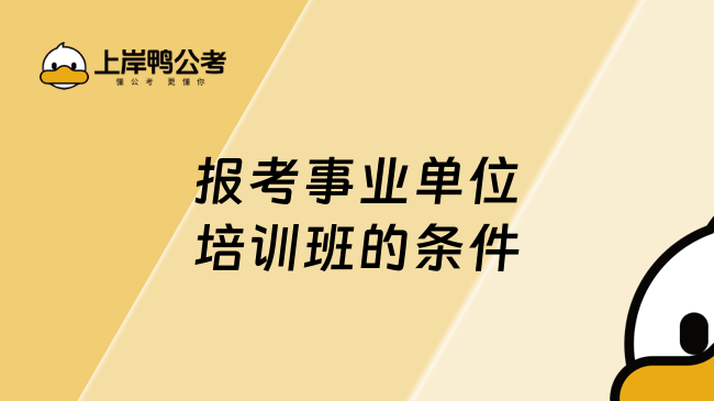 报考事业单位培训班的条件
