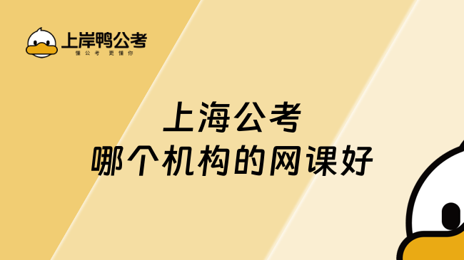 上海公考哪个机构的网课好