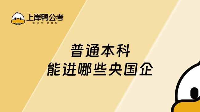 普通本科能进哪些央国企