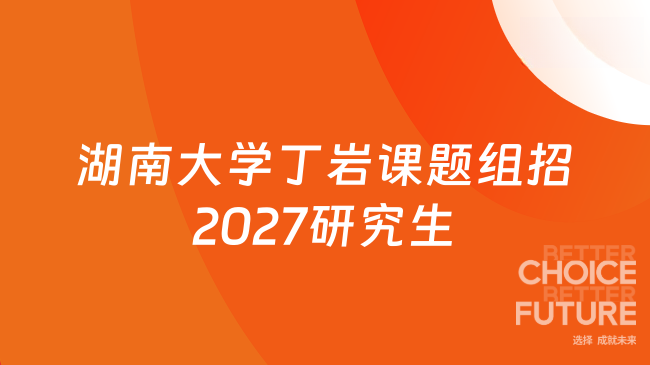 新消息!【湖南大学】计算机科学系丁岩课题组招收2027年入学博士及硕士研究