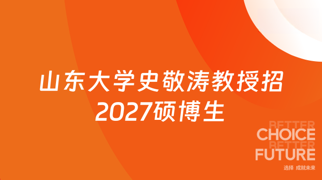 【山东大学】数学学院史敬涛教授招收2027硕博研究生