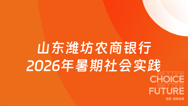 山东潍坊农商银行2026年暑期社会实践