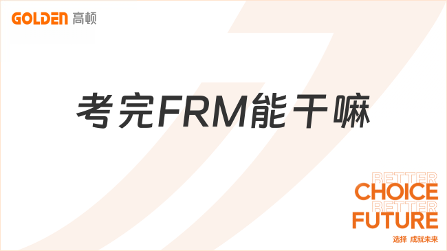 考完FRM能干嘛
