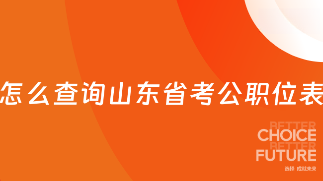 怎么查询山东省考公职位表？这篇带你了解！