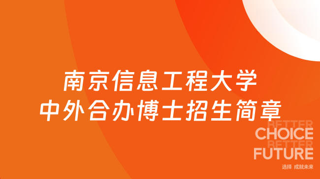 26南京信息工程大学中外合办博士招生简章！数据科学合办博士！